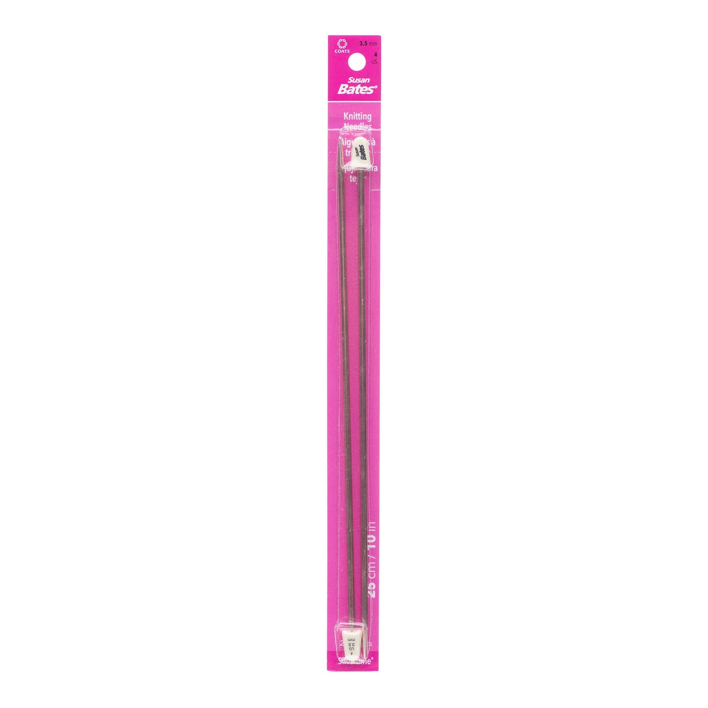 Susan Bates Silvalume 10" Single Point Knitting Needles