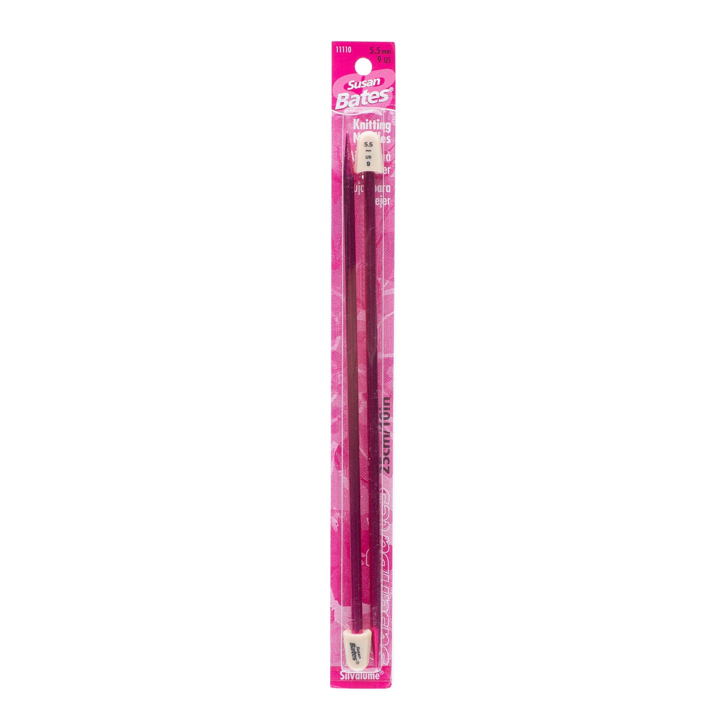 Susan Bates Silvalume 10" Single Point Knitting Needles