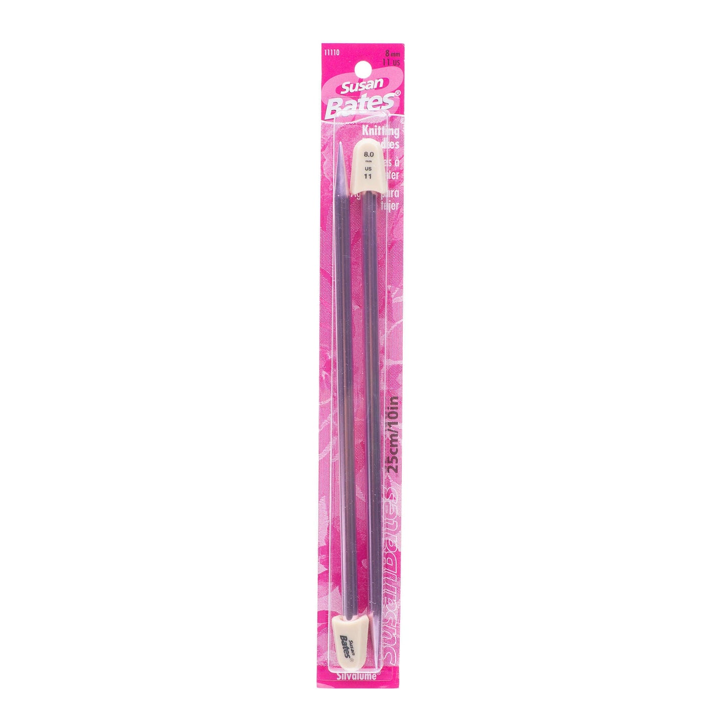 Susan Bates Silvalume 10" Single Point Knitting Needles