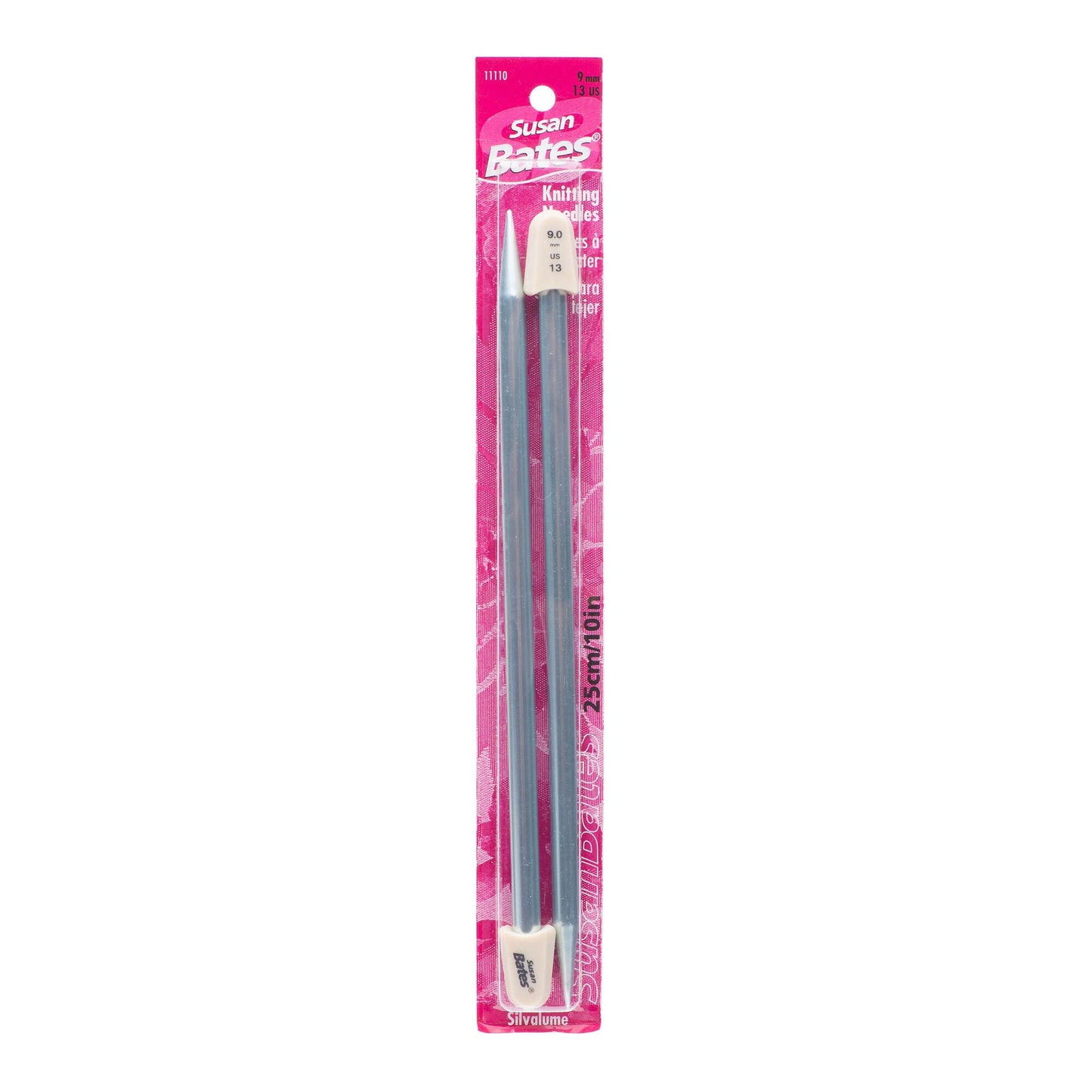 Susan Bates Silvalume 10" Single Point Knitting Needles