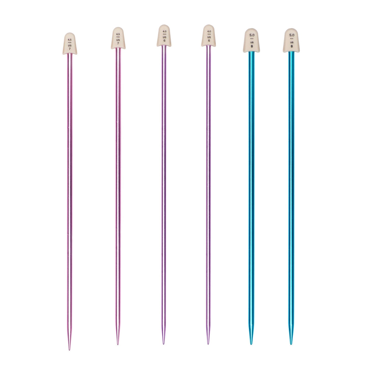 Susan Bates Silvalume 10" Single Point Knitting Needles, Set of 3