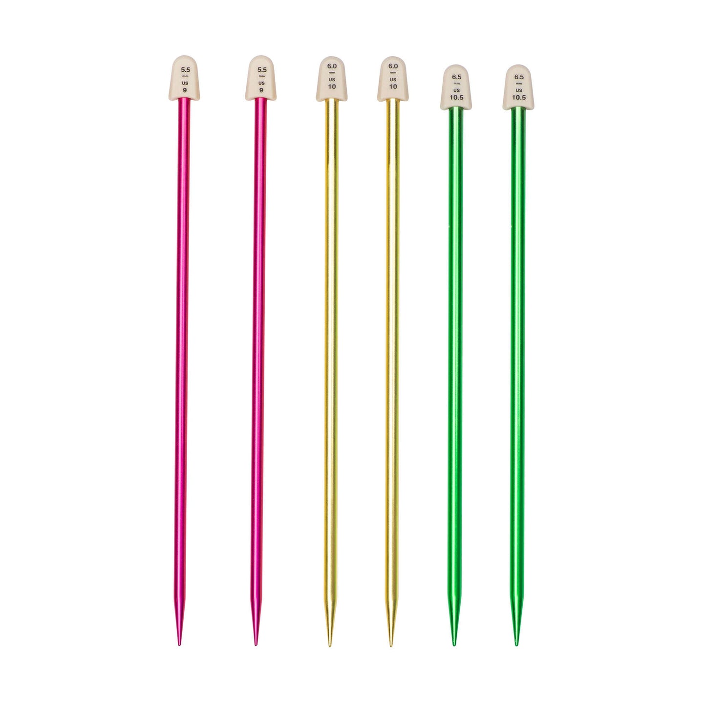 Susan Bates Silvalume 10" Single Point Knitting Needles, Set of 3