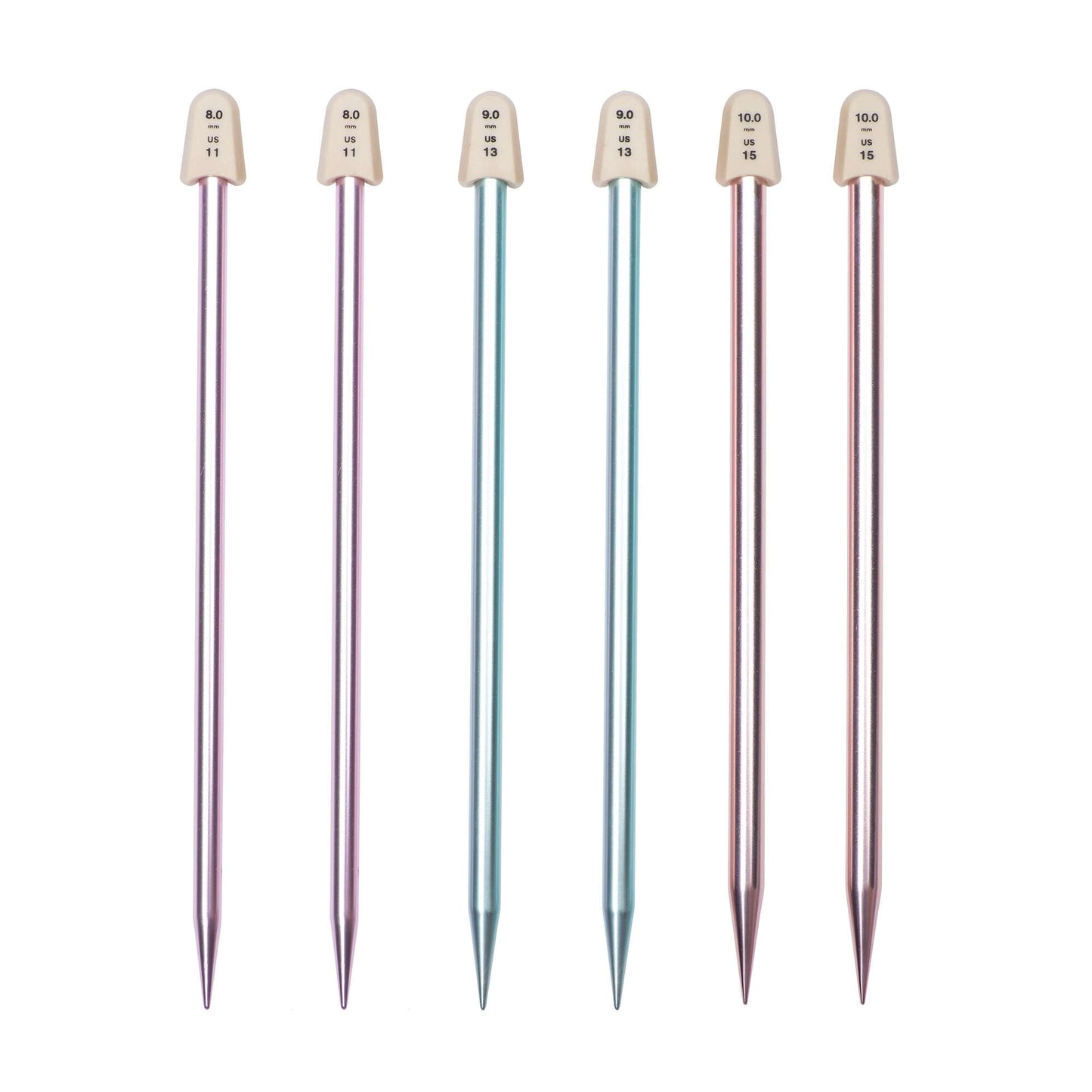 Susan Bates Silvalume 10" Single Point Knitting Needles, Set of 3