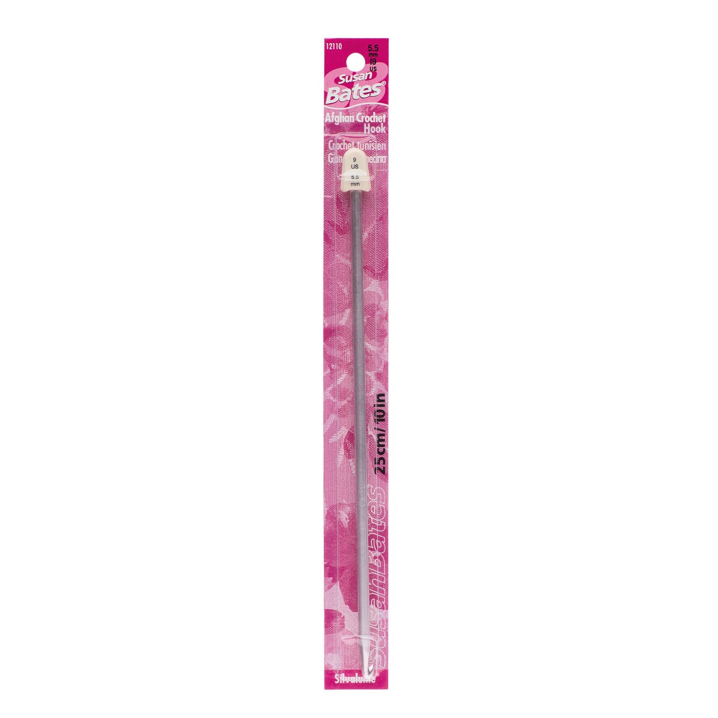 Susan Bates Silvalume 10" Afghan Crochet Hook