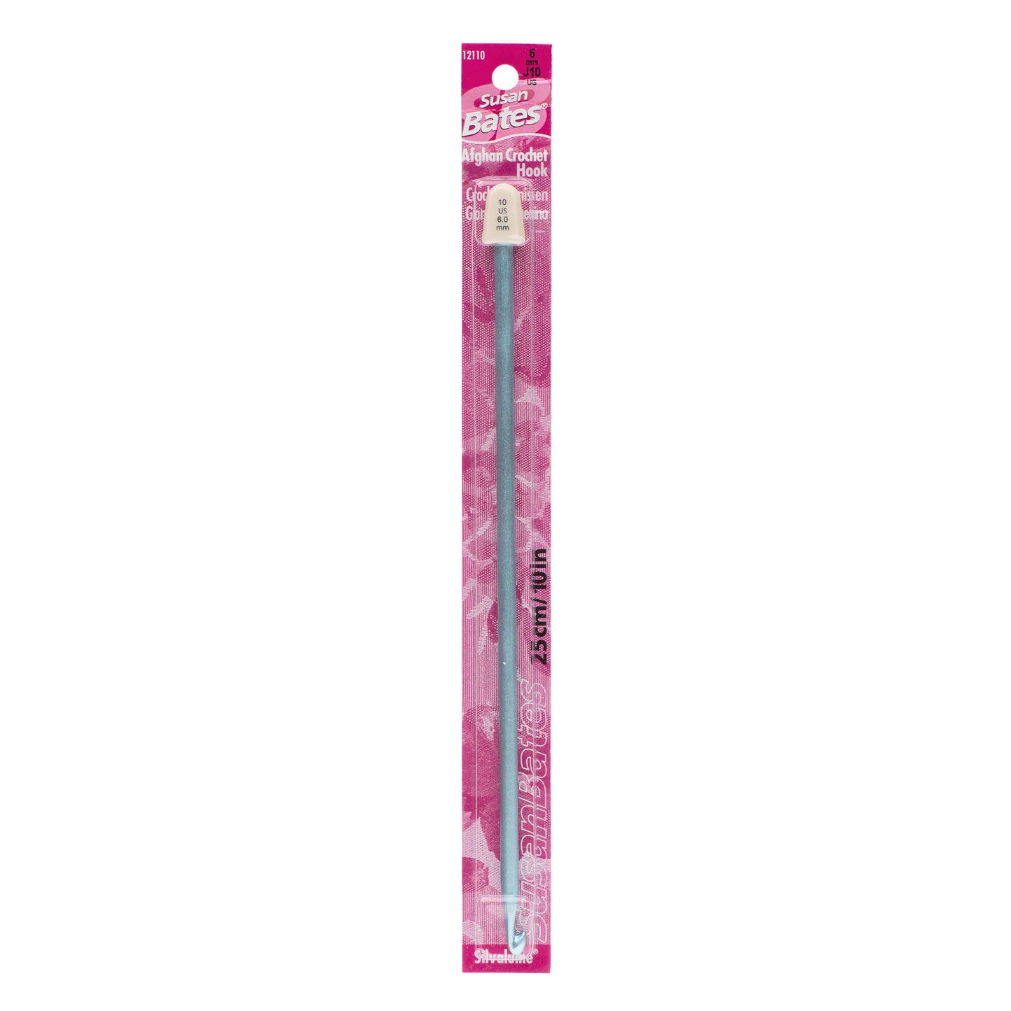 Susan Bates Silvalume 10" Afghan Crochet Hook