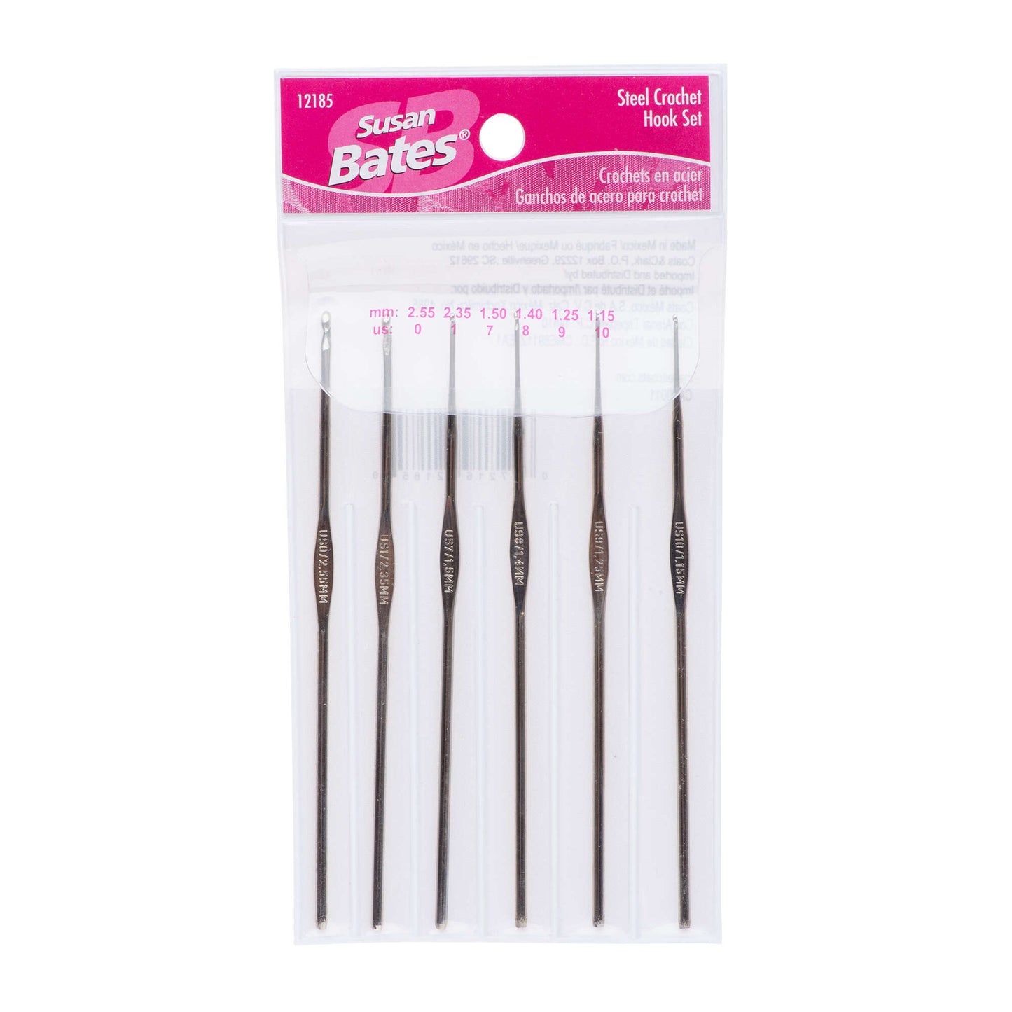 Susan Bates Steelite Set of 6 Crochet Hooks