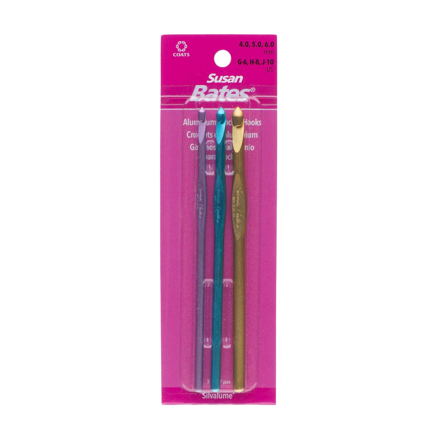 Susan Bates Silvalume Set of 3 Crochet Hooks