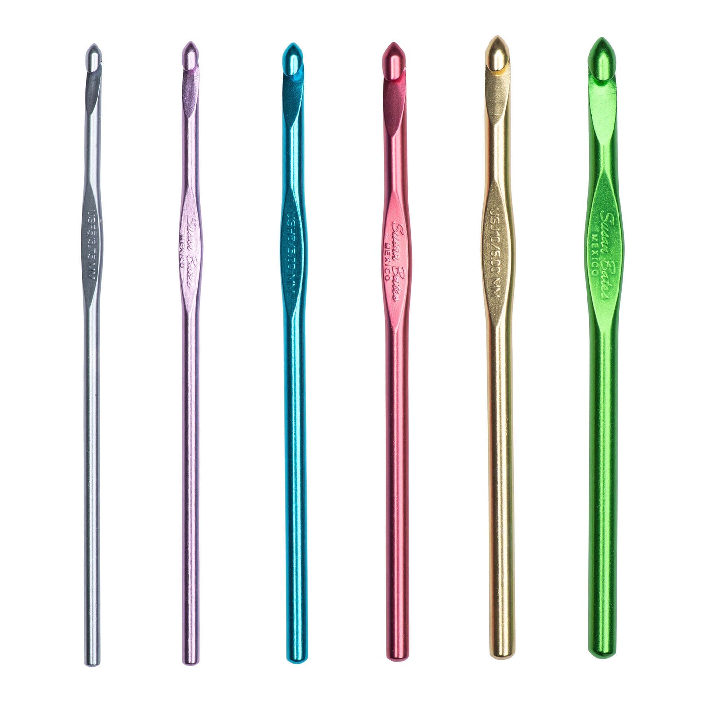 Susan Bates Silvalume Set of 6 Crochet Hooks