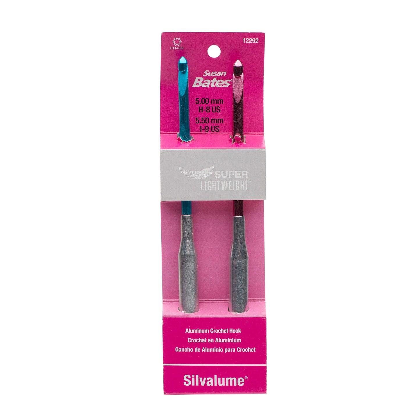 Susan Bates Silvalume Set of 2 Super Lightweight Crochet Hooks - Clearance Items