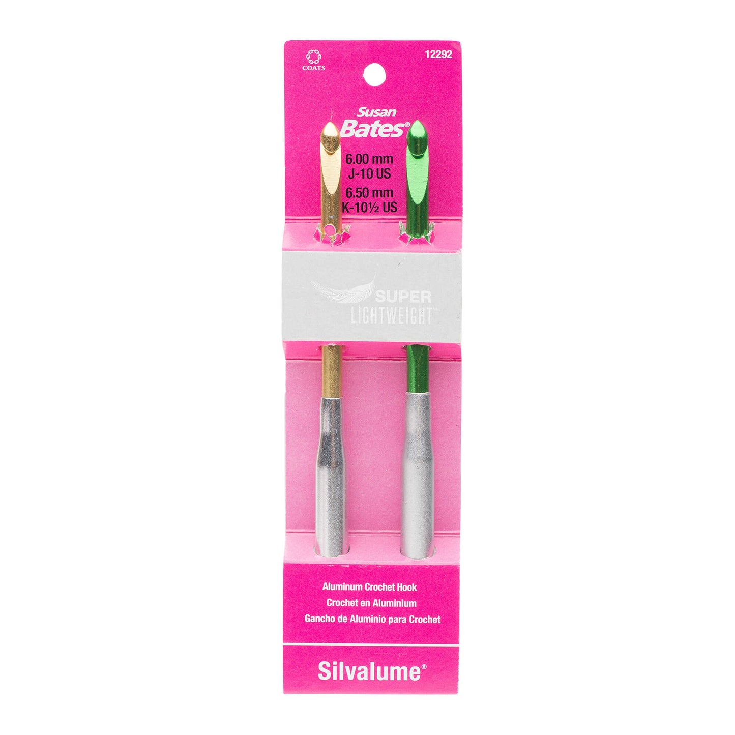 Susan Bates Silvalume Set of 2 Super Lightweight Crochet Hooks - Clearance Items