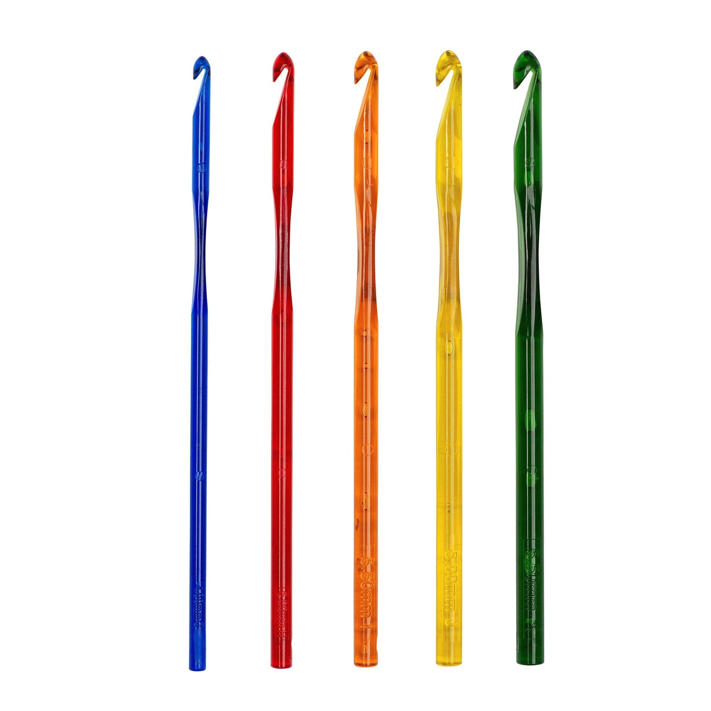 Susan Bates Crystalites Set of 5 Crochet Hooks