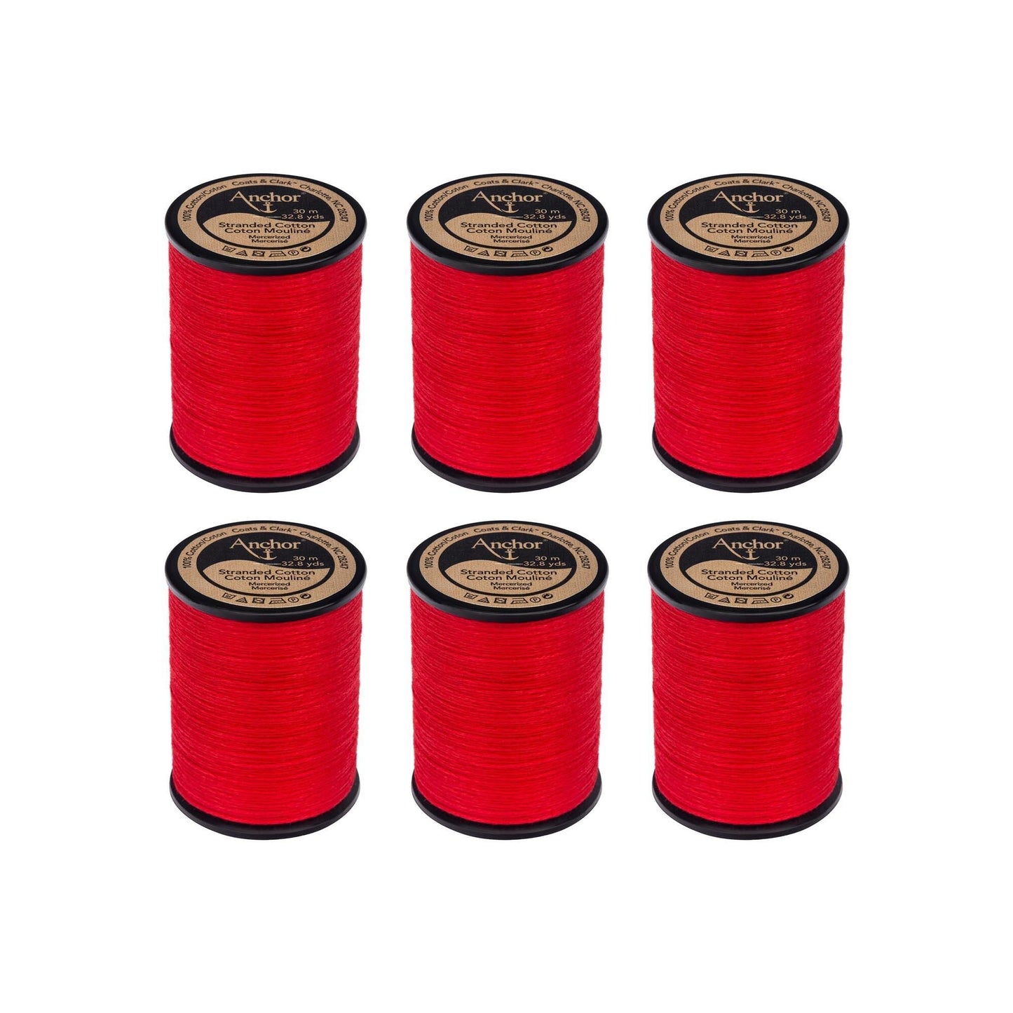 Anchor Spooled Cotton 30 Meters (6 Pack) - Clearance shades