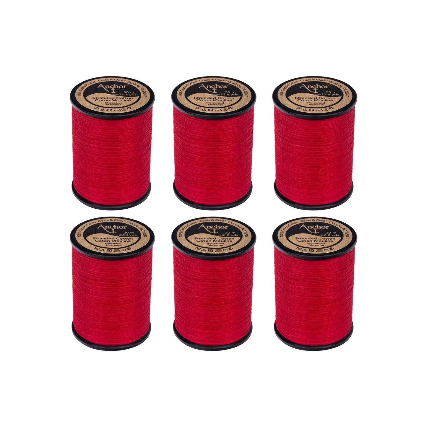 Anchor Spooled Cotton 30 Meters (6 Pack) - Clearance shades