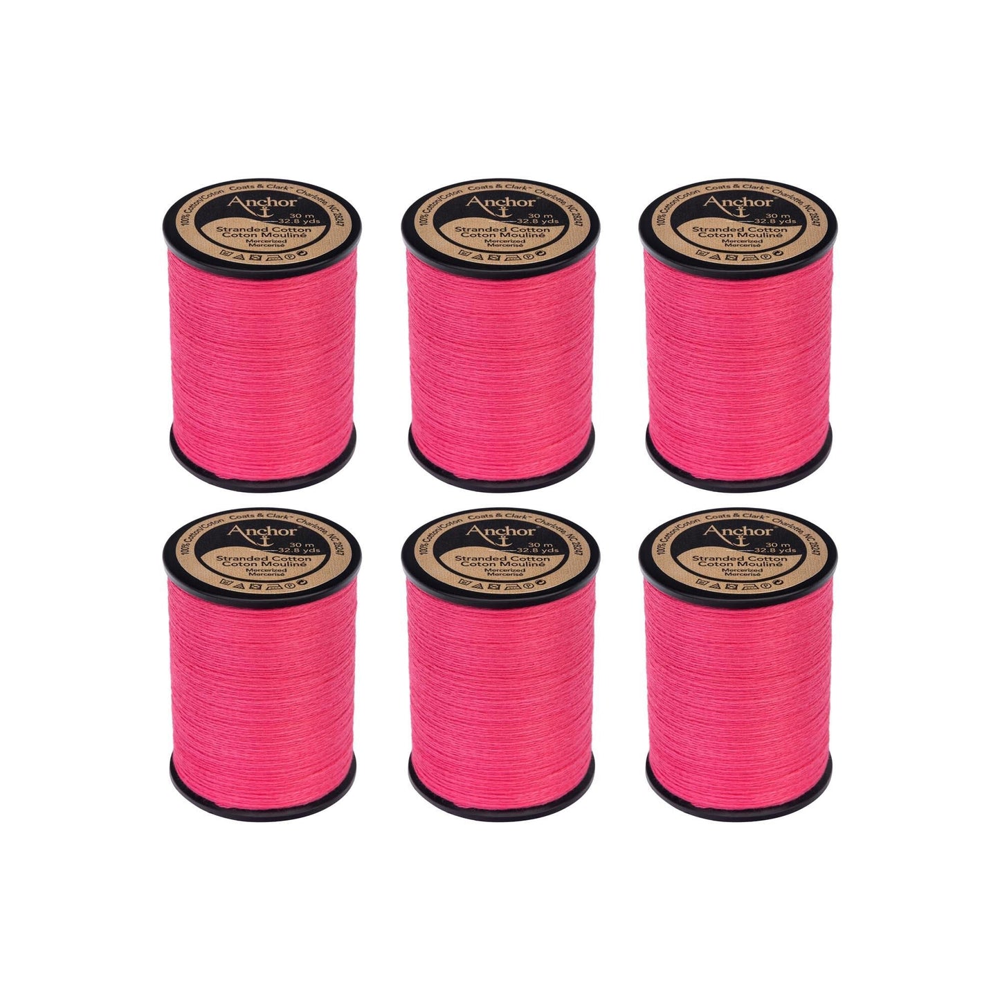 Anchor Spooled Cotton 30 Meters (6 Pack) - Clearance shades