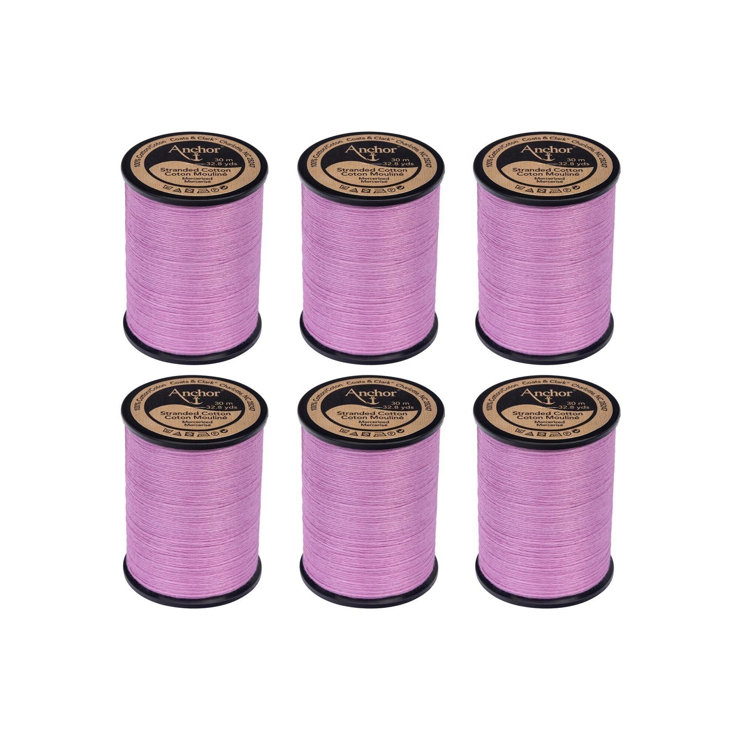 Anchor Spooled Cotton 30 Meters (6 Pack) - Clearance shades