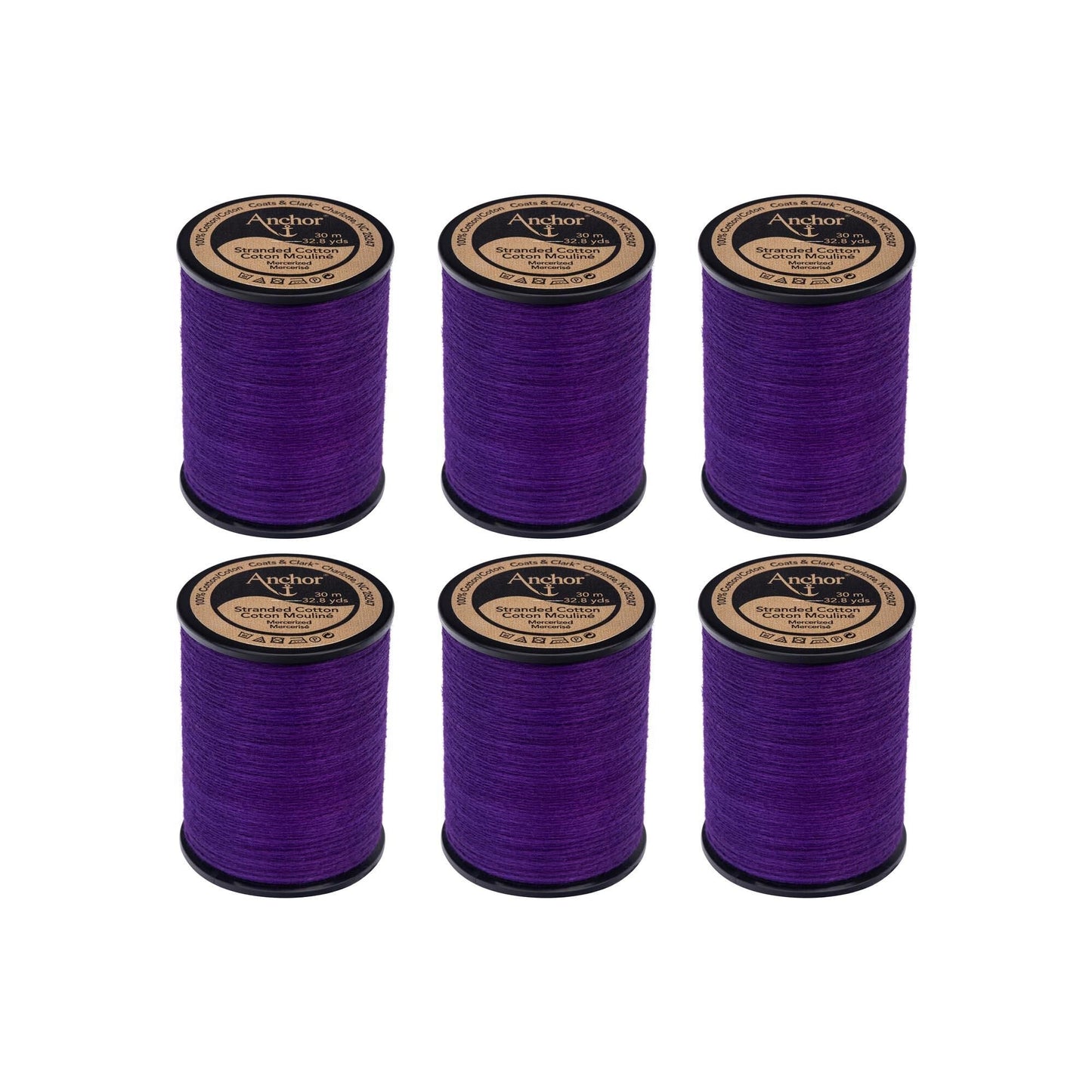 Anchor Spooled Cotton 30 Meters (6 Pack) - Clearance shades