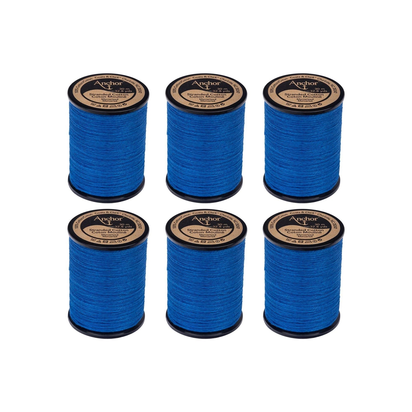Anchor Spooled Cotton 30 Meters (6 Pack) - Clearance shades