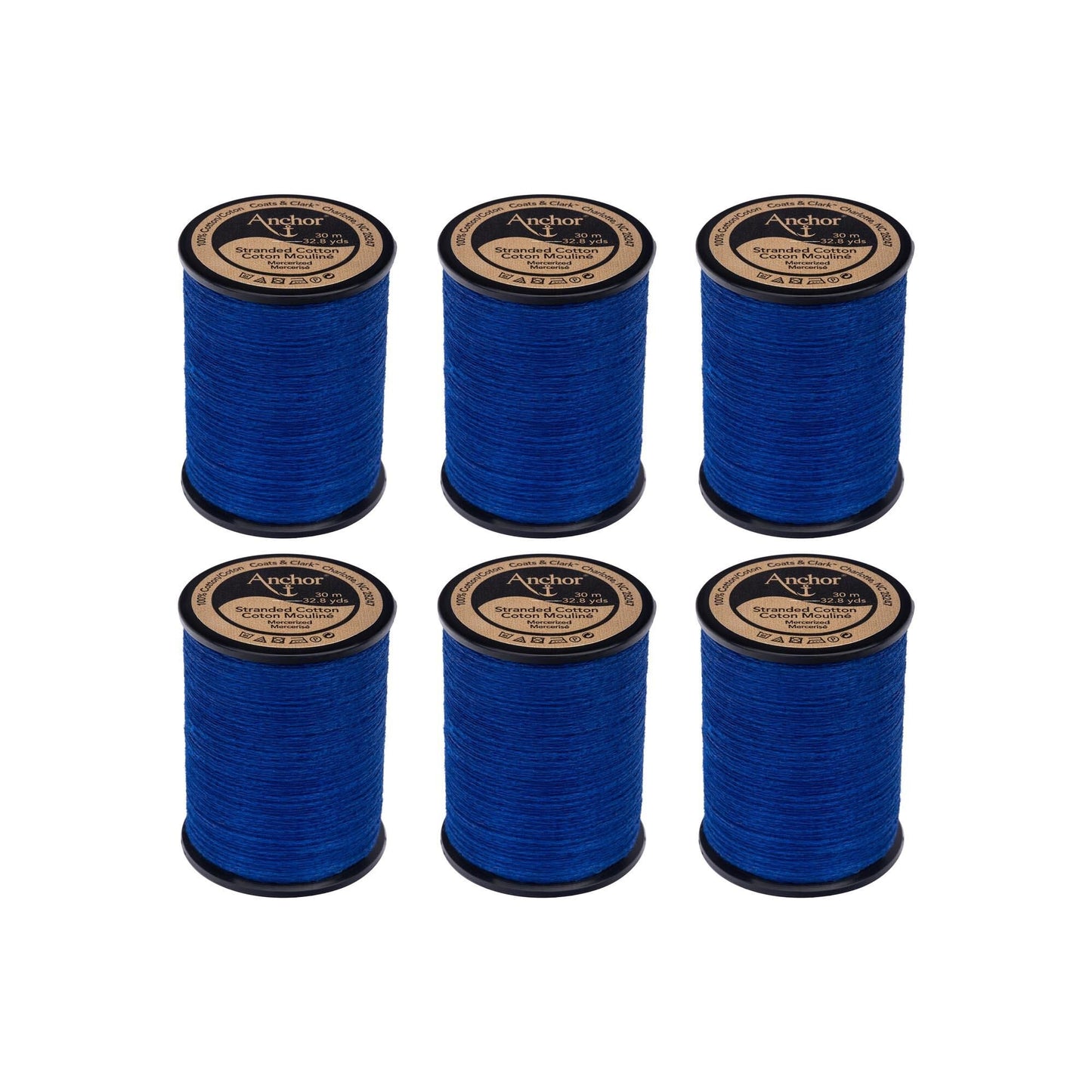 Anchor Spooled Cotton 30 Meters (6 Pack) - Clearance shades