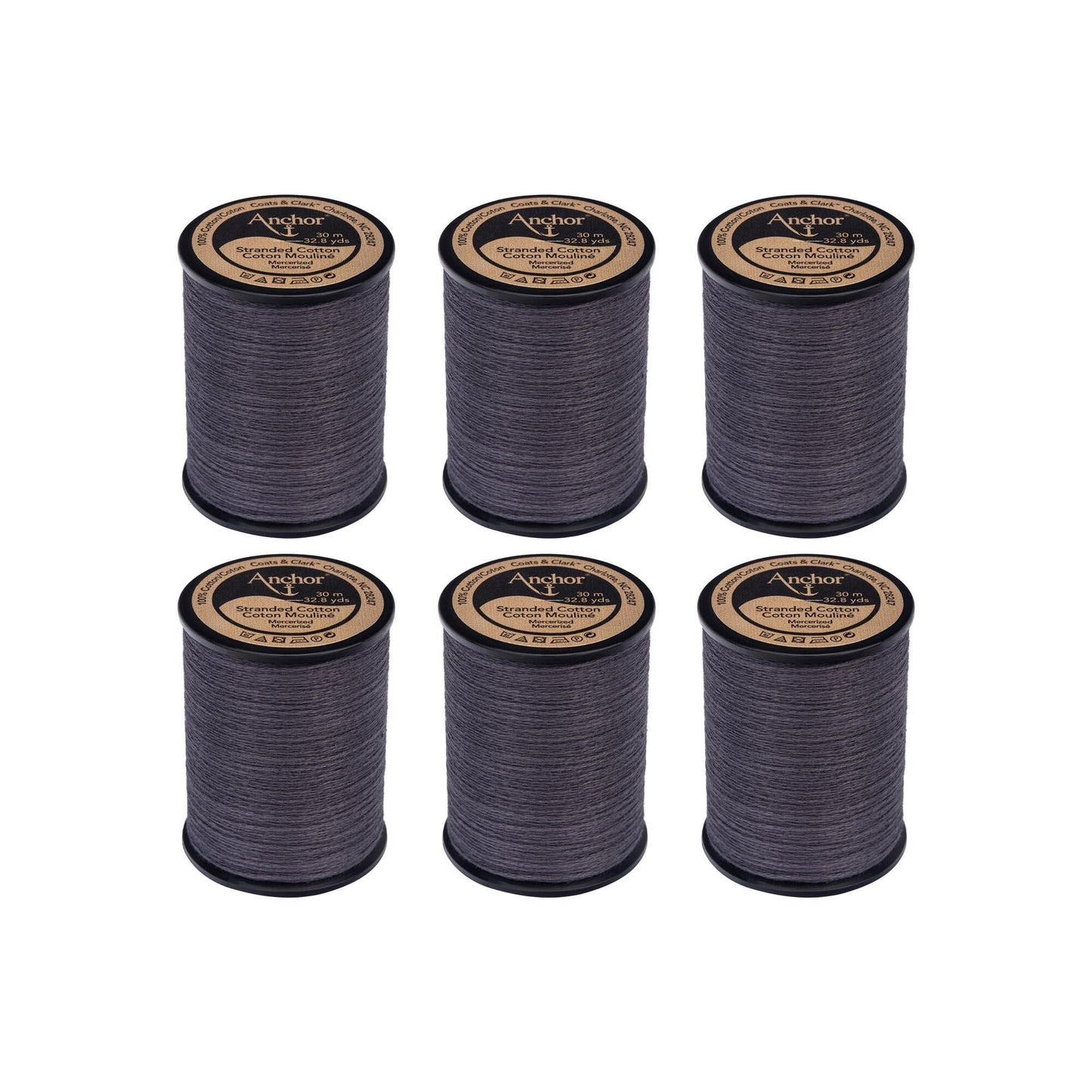Anchor Spooled Cotton 30 Meters (6 Pack) - Clearance shades