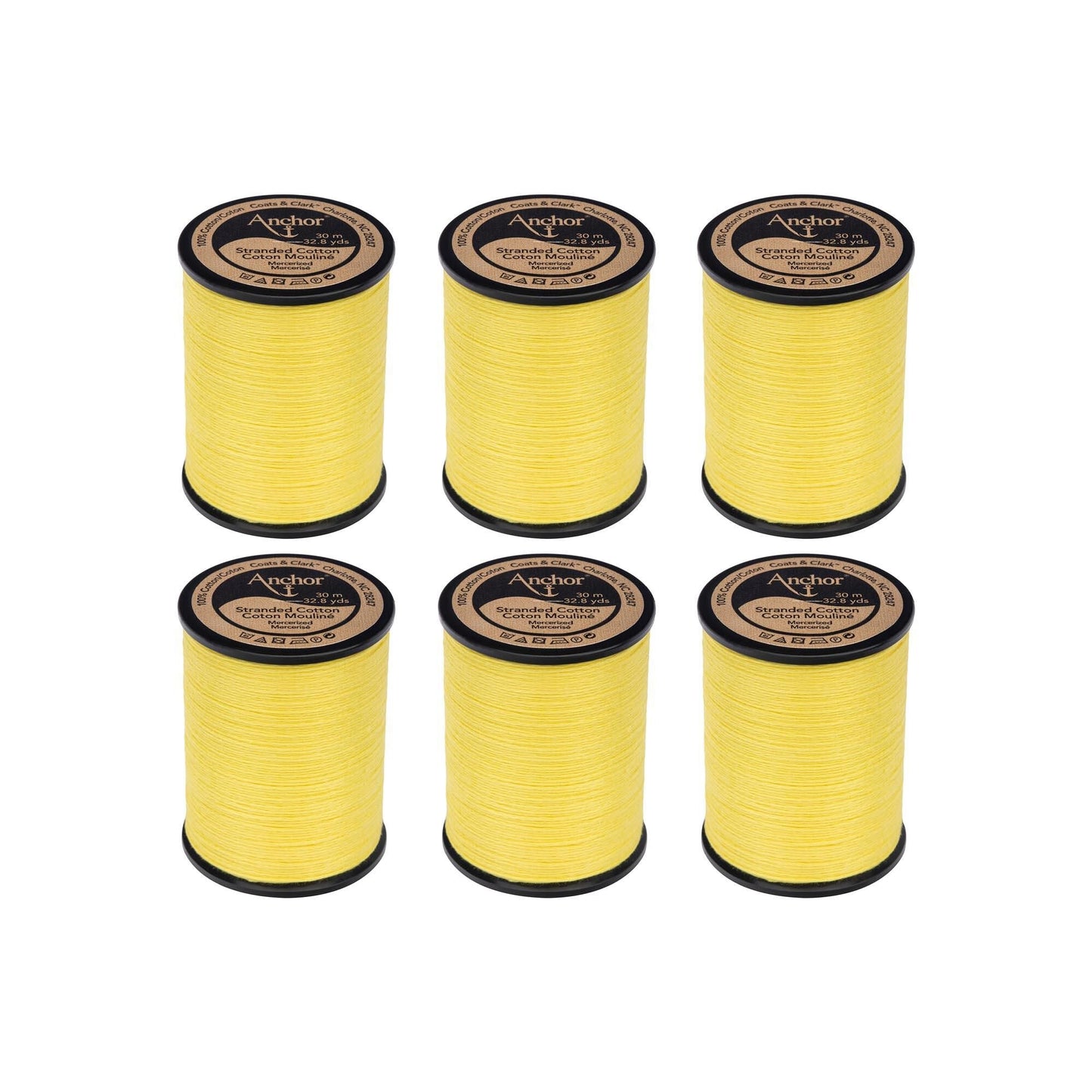 Anchor Spooled Cotton 30 Meters (6 Pack) - Clearance shades