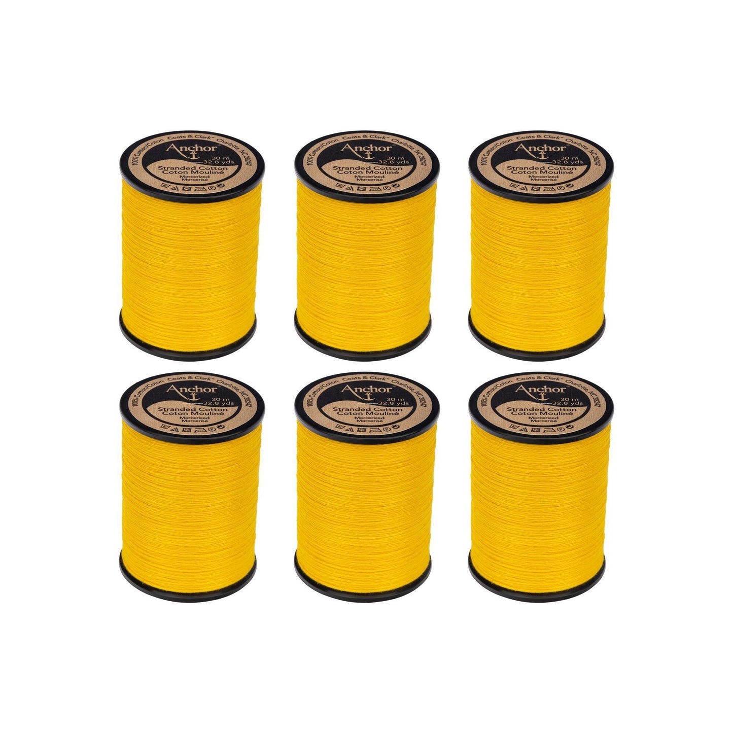 Anchor Spooled Cotton 30 Meters (6 Pack) - Clearance shades