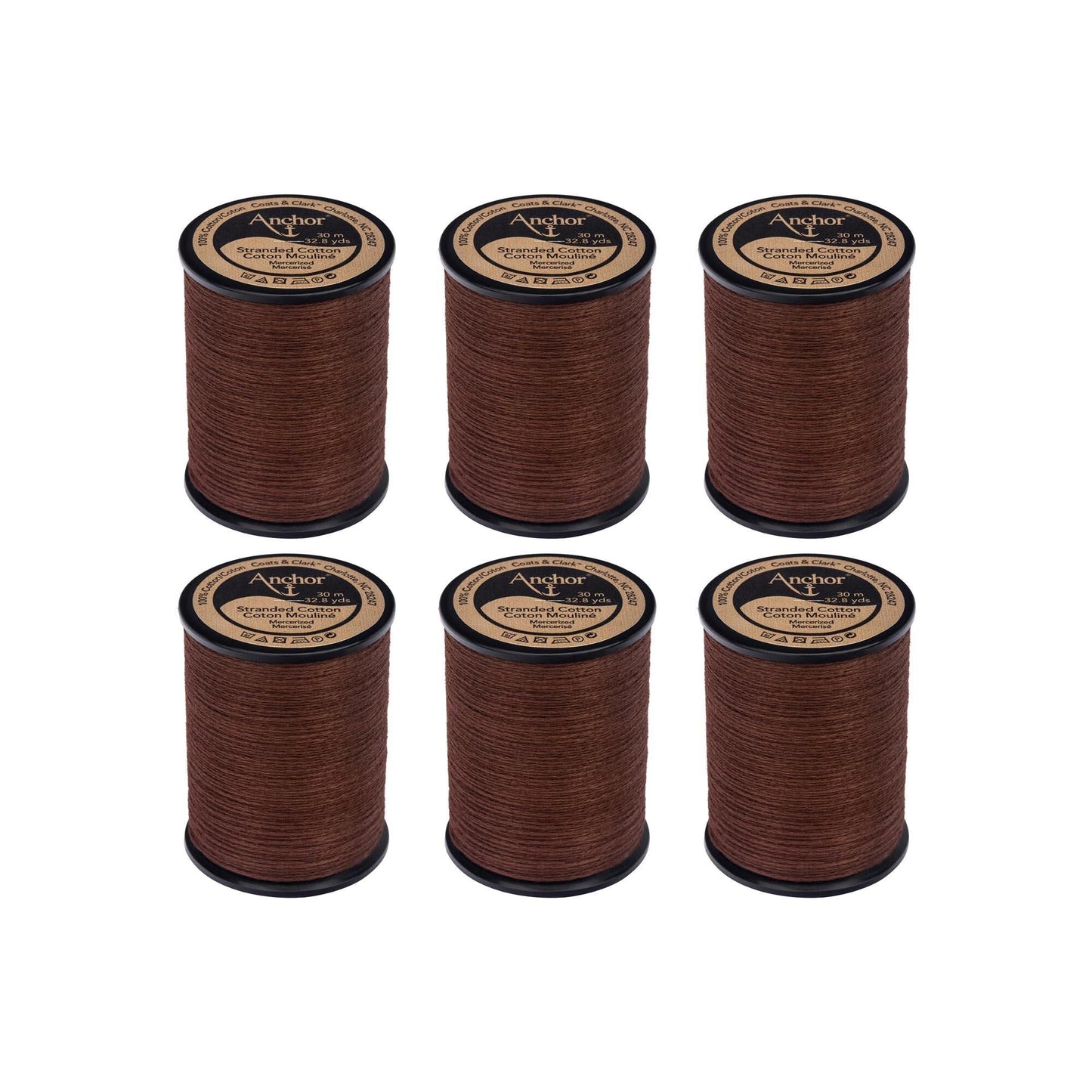 Anchor Spooled Cotton 30 Meters (6 Pack) - Clearance shades