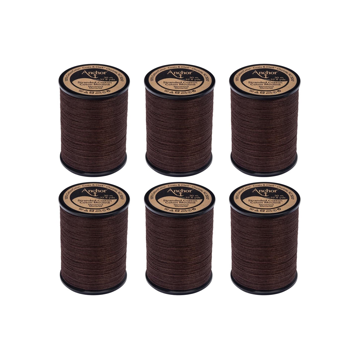 Anchor Spooled Cotton 30 Meters (6 Pack) - Clearance shades