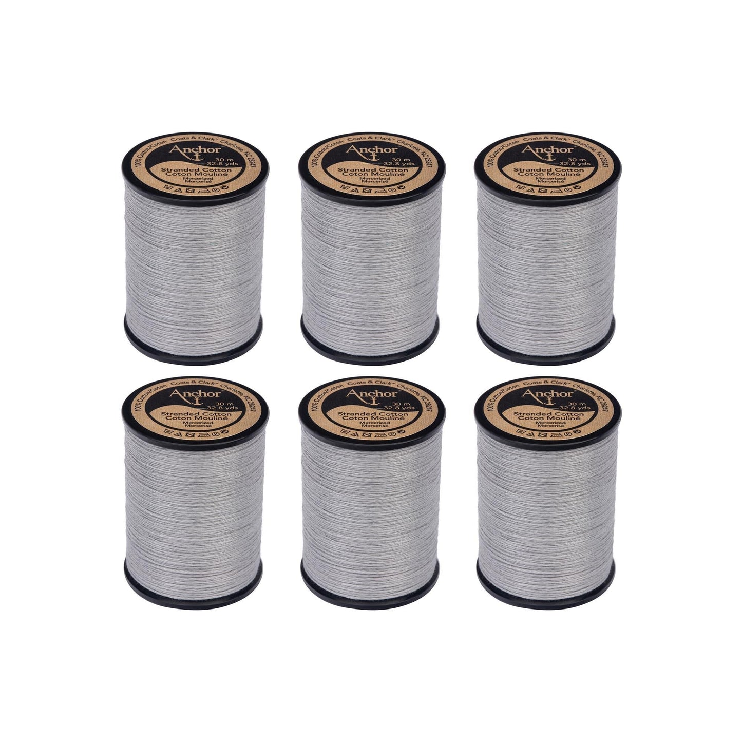 Anchor Spooled Cotton 30 Meters (6 Pack) - Clearance shades