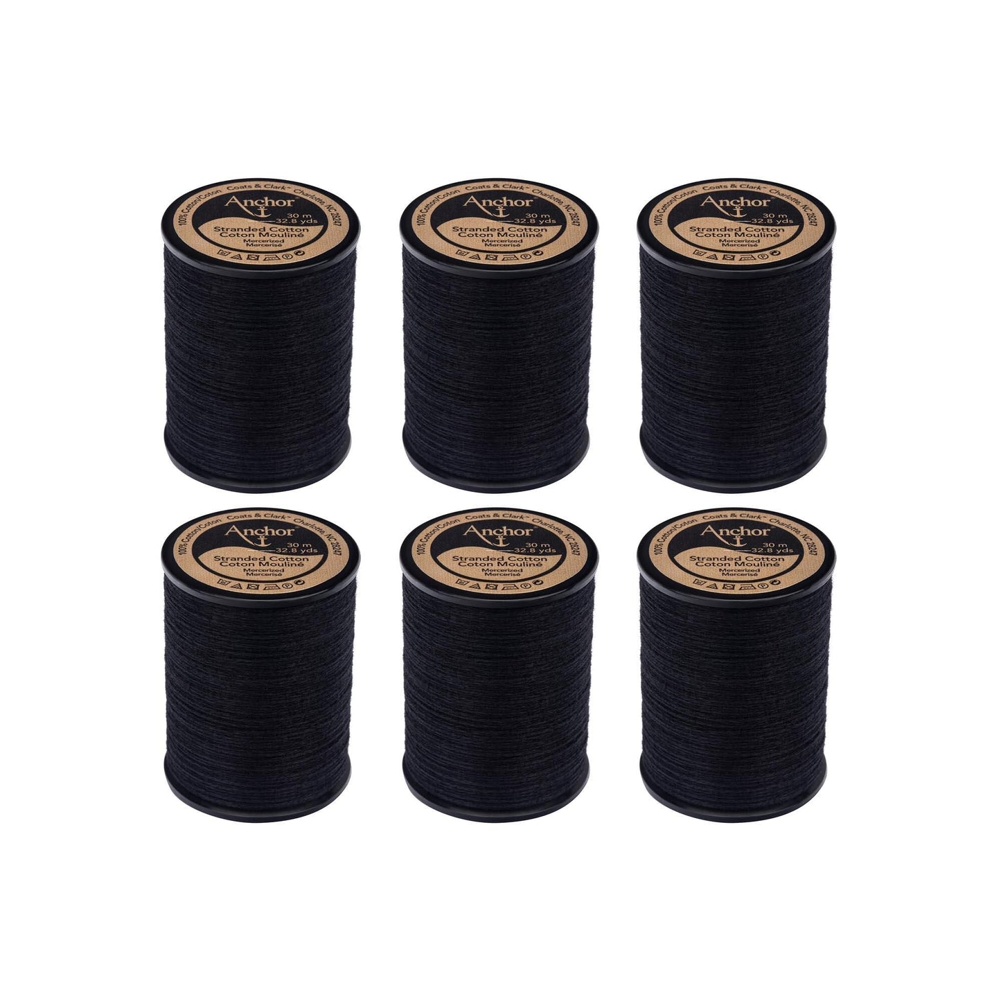 Anchor Spooled Cotton 30 Meters (6 Pack) - Clearance shades