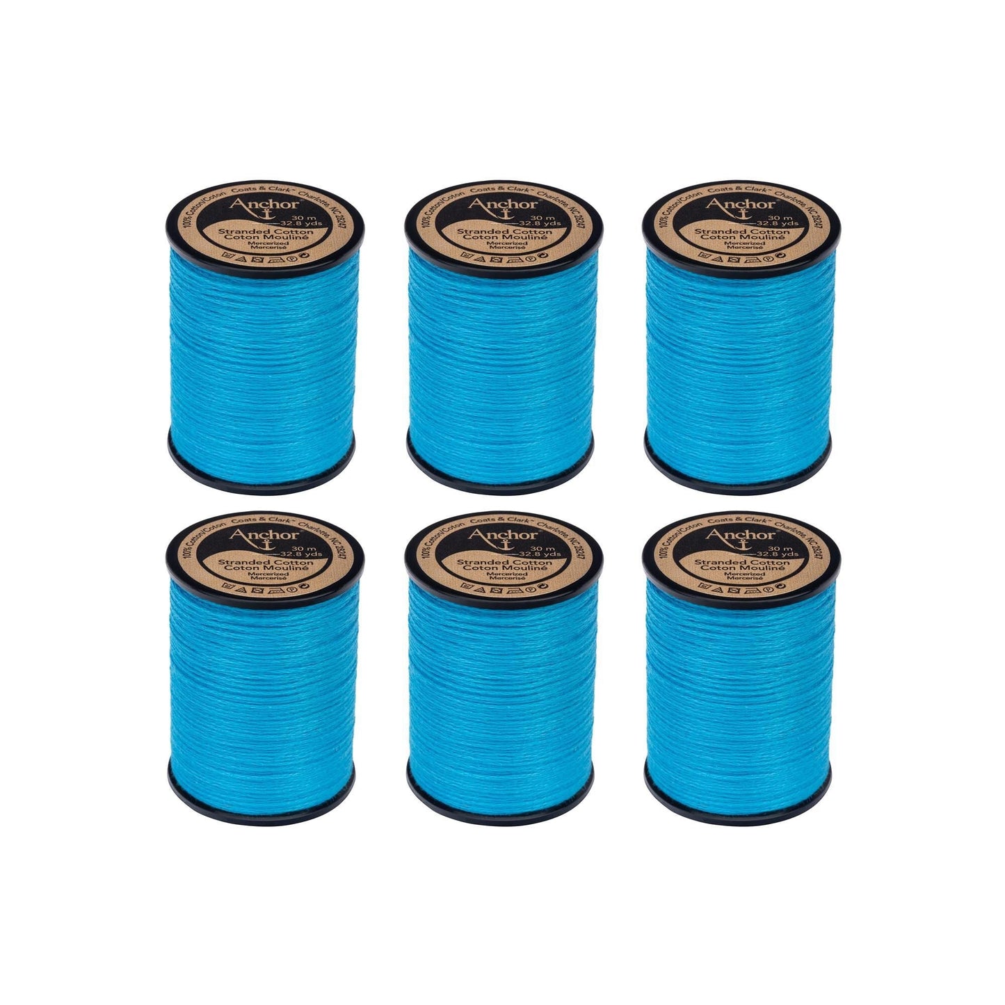 Anchor Spooled Cotton 30 Meters (6 Pack) - Clearance shades