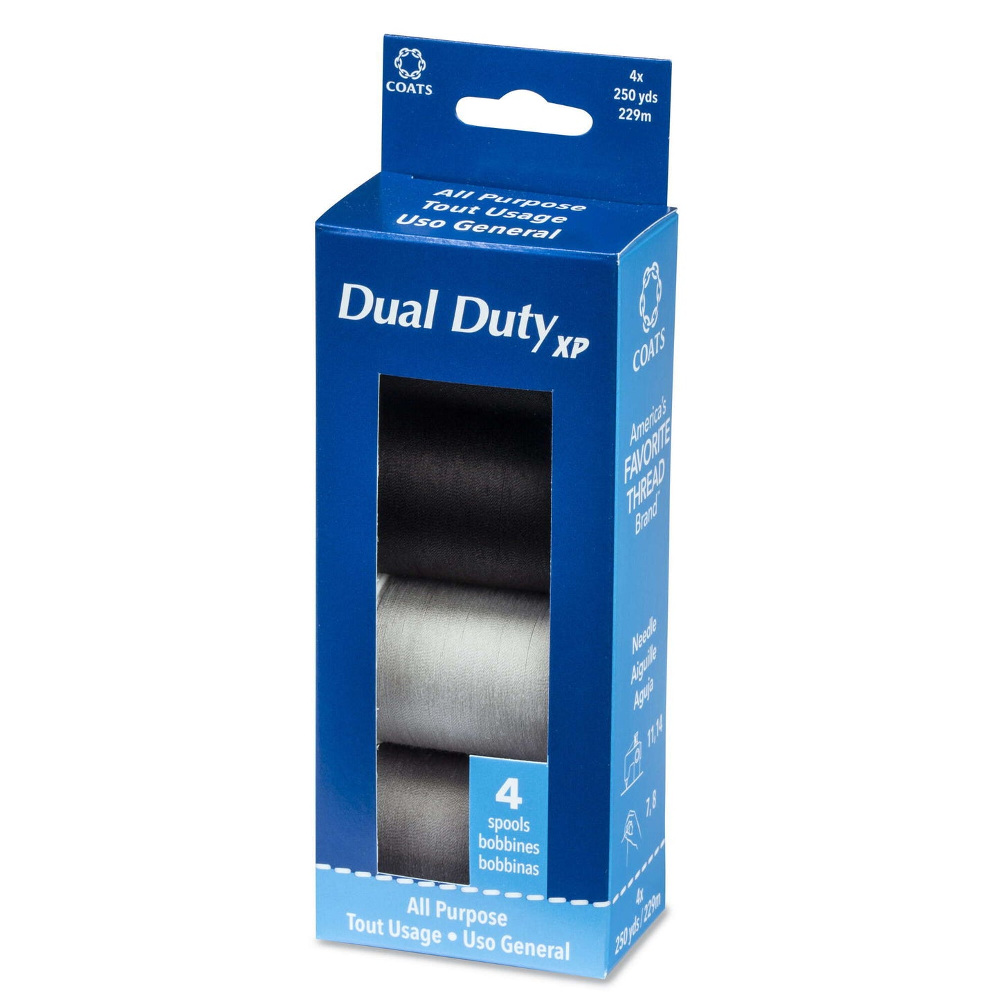 Coats & Clark Dual Duty XP All Purpose Sewing Thread, 4 Spools - Clearance shades