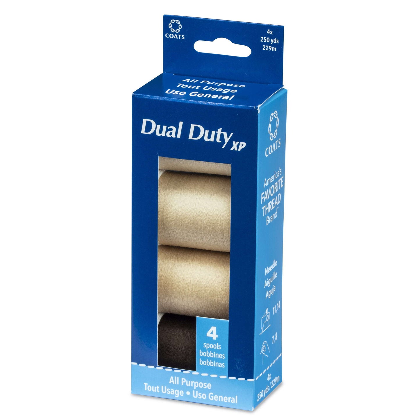 Coats & Clark Dual Duty XP All Purpose Sewing Thread, 4 Spools - Clearance shades