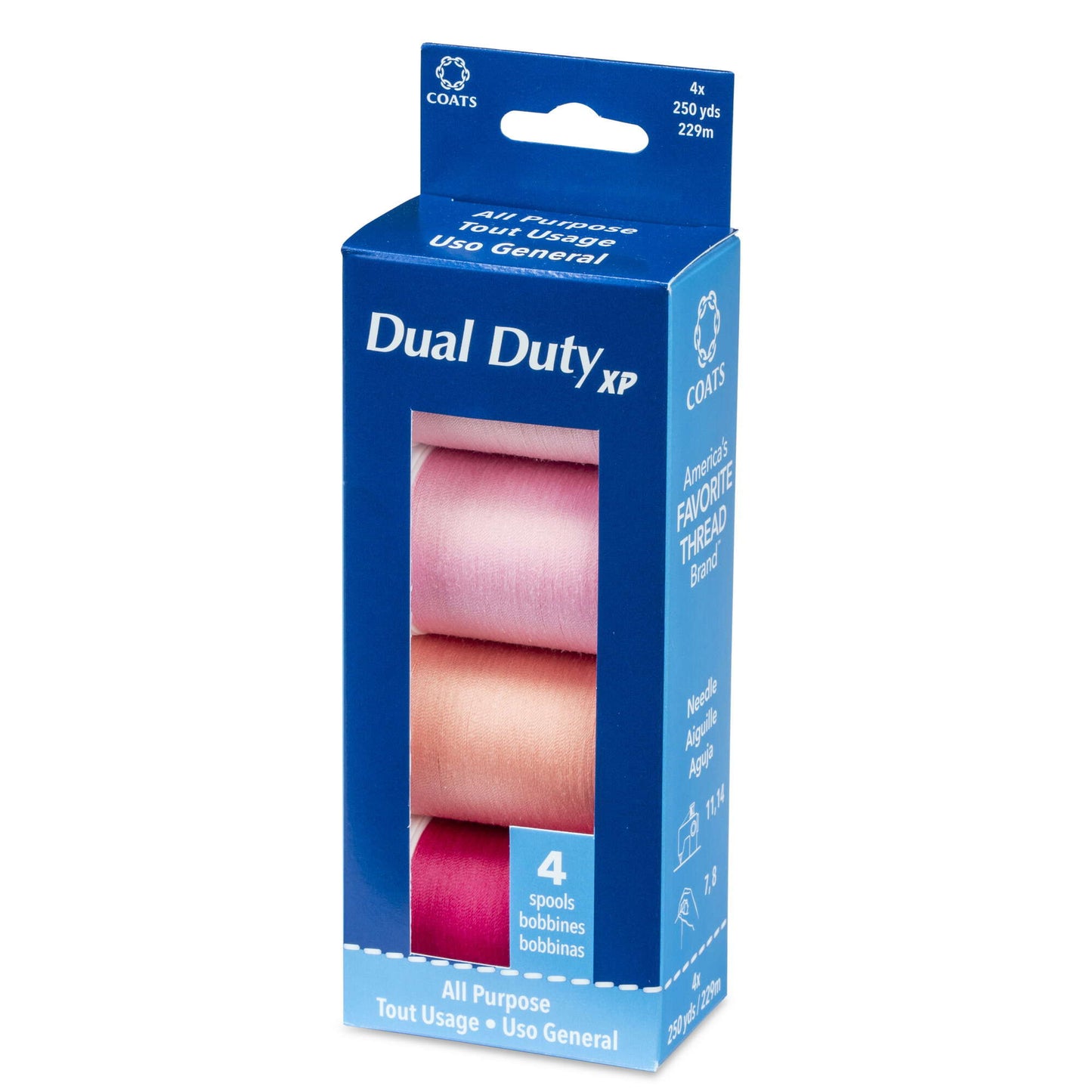 Coats & Clark Dual Duty XP All Purpose Sewing Thread, 4 Spools - Clearance shades