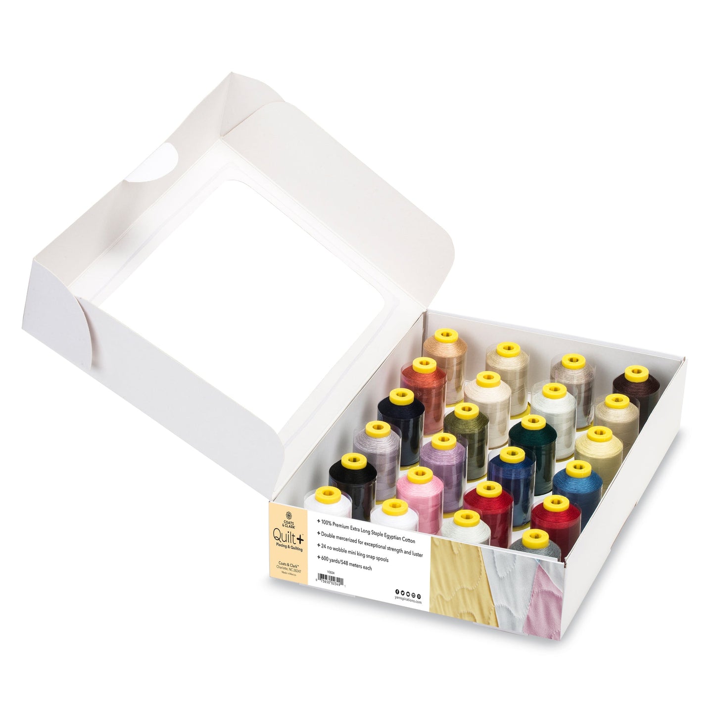 Coats & Clark Quilt + Quilting & Piecing Thread 24 Pack with Storage Box