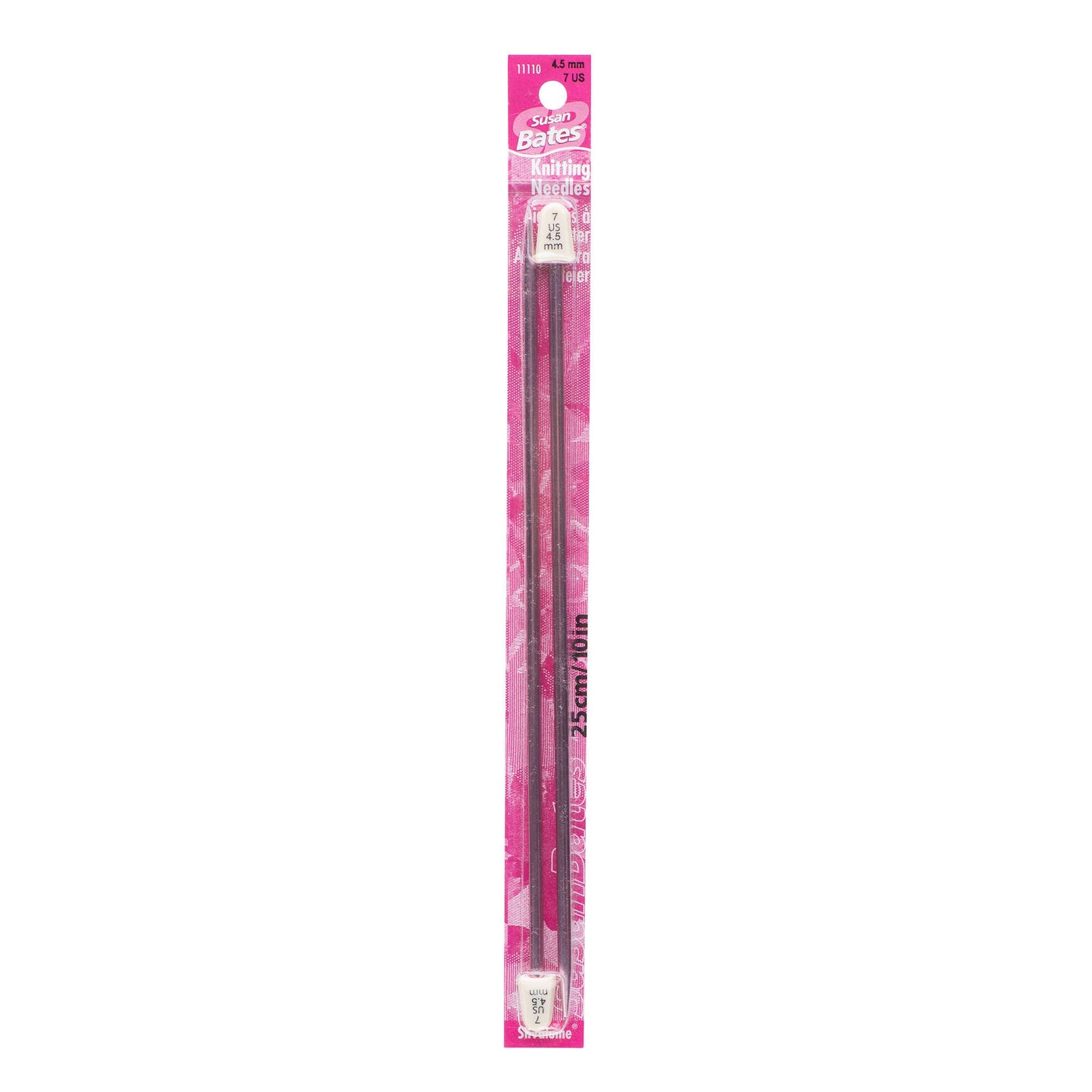 Susan Bates Silvalume 10" Single Point Knitting Needles
