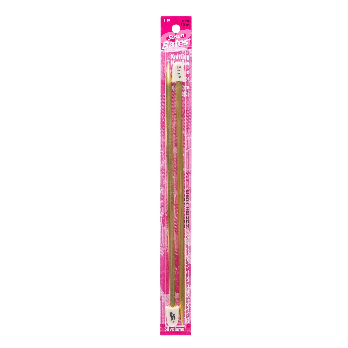 Susan Bates Silvalume 10" Single Point Knitting Needles