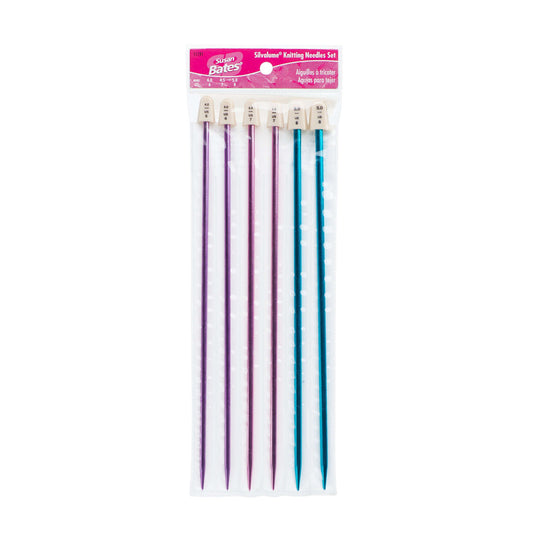 Susan Bates Silvalume 10" Single Point Knitting Needles, Set of 3