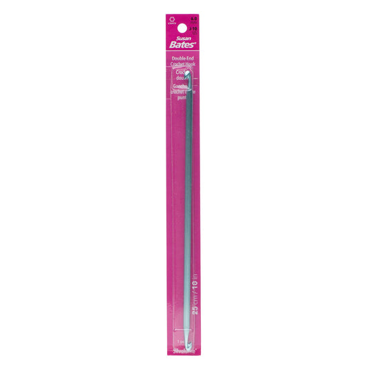 Susan Bates Silvalume 10" Double-End Afghan Crochet Hook