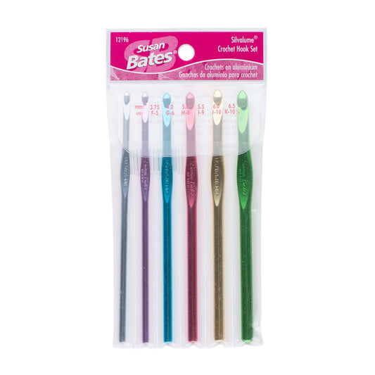 Susan Bates Silvalume Set of 6 Crochet Hooks