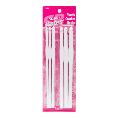 Susan Bates Luxite Set of 6 Plastic Crochet Hooks