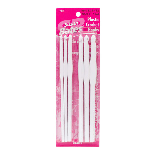 Susan Bates Luxite Set of 6 Plastic Crochet Hooks