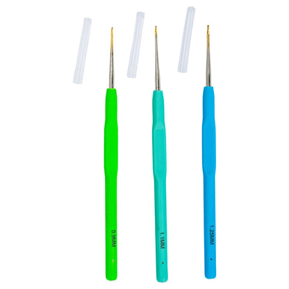 Susan Bates Soft Ergonomic Crochet Hook Set: Sizes 0.9, 1.1, 1.25 MM