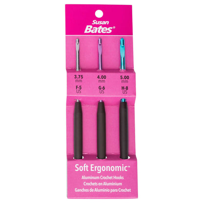 Susan Bates Soft Ergonomic Crochet Hook Set: Sizes F, G, H