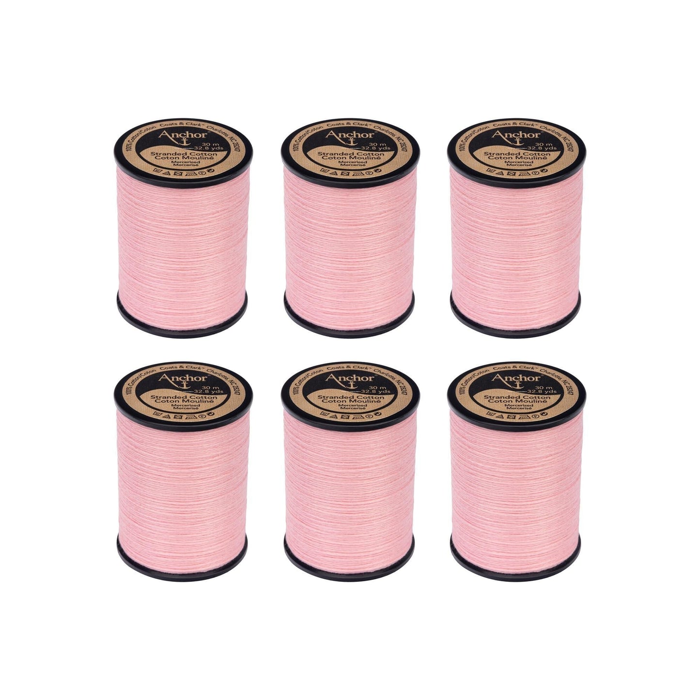 Anchor Spooled Cotton 30 Meters (6 Pack) - Clearance shades
