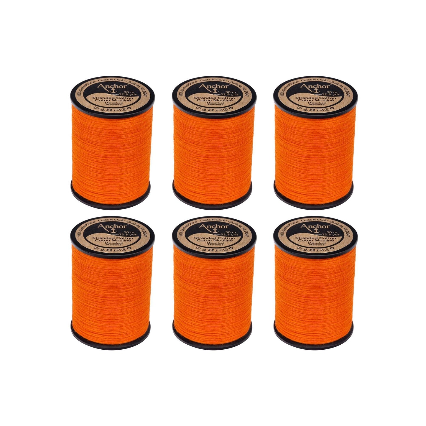 Anchor Spooled Cotton 30 Meters (6 Pack) - Clearance shades