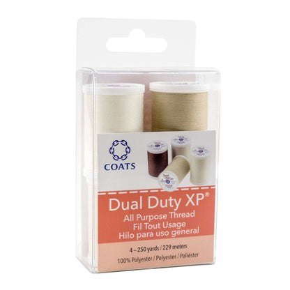 Coats & Clark Dual Duty XP All Purpose Sewing Thread, 4 Spools - Clearance shades