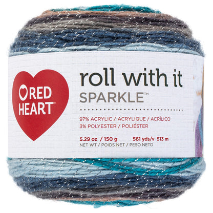 Red Heart Roll With It Sparkle Yarn