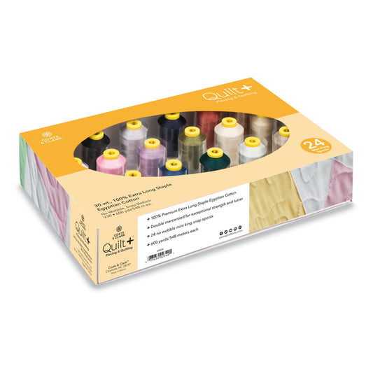 Coats & Clark Quilt + Quilting & Piecing Thread 24 Pack with Storage Box